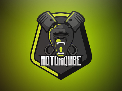 Motorqube Revised Logo engine gorilla logo motor neon pistons qube sport qube sports