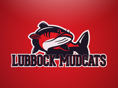 Mudcats baseball catfish fin fish gill logo lubbock mudcats red sports swimming