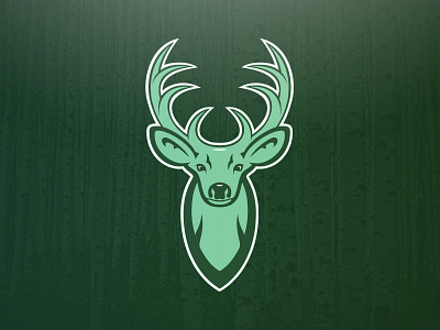 Updated Deer Mascot antlers buck deer green logo mascot rebound snout sports