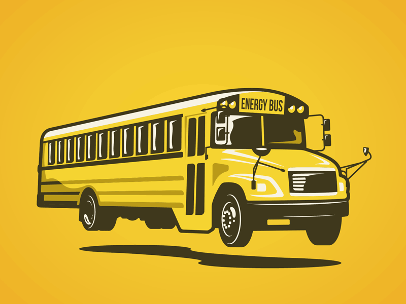 Get On The Bus animation bus design energy illustration motion graphics pen tool school vector yellow