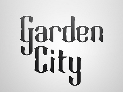 Garden City black city custom design garden lettering serif smooth type typography vector