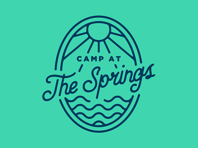 Camp At The Springs badge camp custom design logo monoweight oval script type