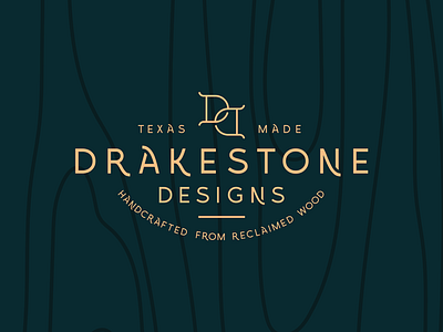 Drakestone Designs New Logo brand custom dd design grain identity logo monogram texas type wood