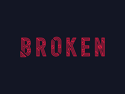 Broken Typography break broken design lines logo logotype red shatter shear split type