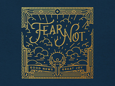 Fear Not advent christmas fear gold lines linework monoweight not script type vector