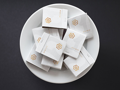 Aveo Matchboxes branding clean design gold identity logo match matchbox print restaurant simple