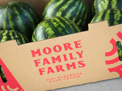 Moore Melons Box branding design farm identity logo packaging produce type watermelon