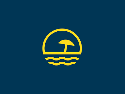 Beach Real Estate Logo beach brand identity branding circle coast design logo minimal ocean sun sunny umbrella water yellow