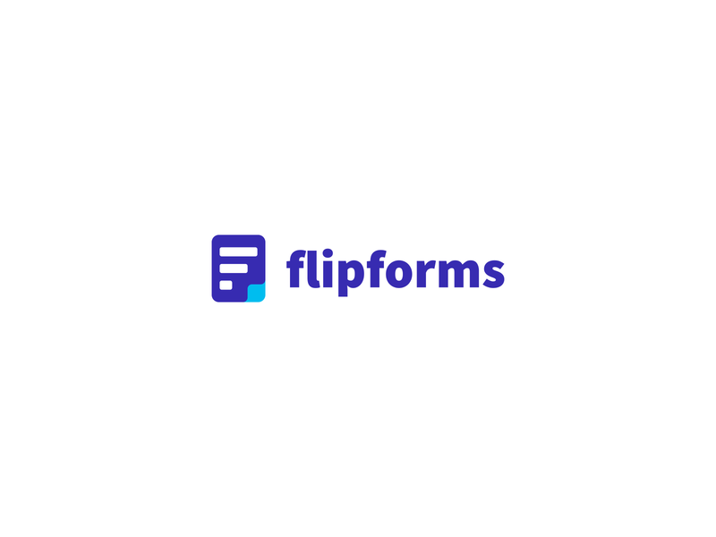 FlipForms Logo blue brand identity branding design experience f logo flip forms lockup logo logotype minimal simple user