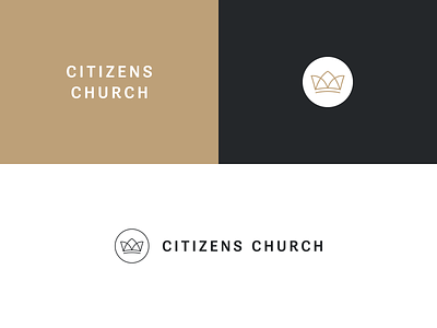 Citizens Church branding church citizen crown design gold identity kingdom lockup logo sans serif