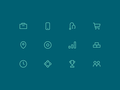 Riata Icons branding capital clean equity flat icons identity lines linework monoweight private ui venture web design website
