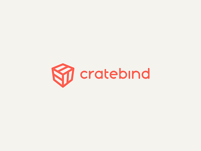 New CrateBind Logo 😱 3d agency box brand clean crate custom design icon identity lockup logo logomark logotype monoweight orange perspective simple typography wordmark