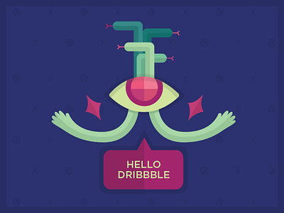 Hello Dribbble debut eye illustration snake