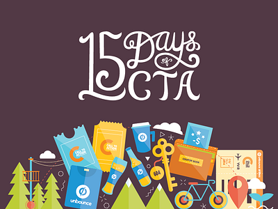 15 Days of CTA art beer bike conference flight illustration key lettering mountains tickets typography vancouver