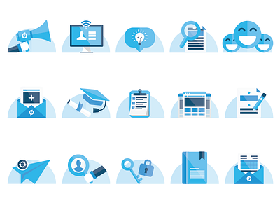 Email Icon Set announcement blog ebook email icons invitation product templates unbounce welcome