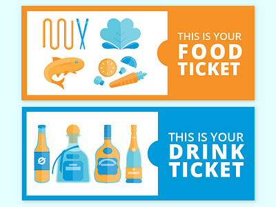 Food & Drink Ticket alcohol beer design drink food healthy illustration print ticket