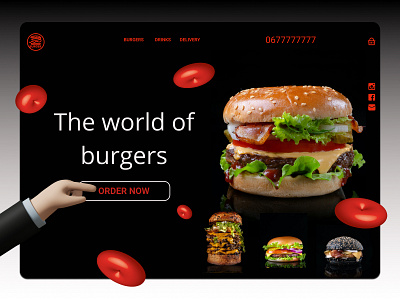 Burgers landing page design minimal ux web