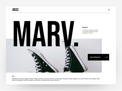 Exploration Layout 001 - Marv. Shoes app bold branding brutal dailyui design header illustration layout logo ui uiux ux vector