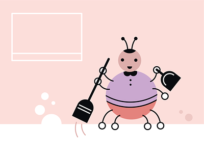 Quarancleaning bugs cleaning cute editorial illustration home housekeeping illustration productive quarancleaning quarantine stayhome vector