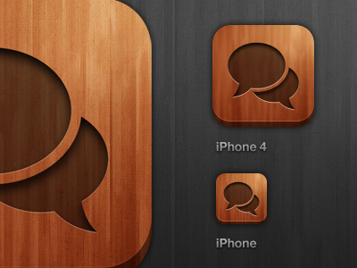Sociable for iPhone icon brown icon iphone wood
