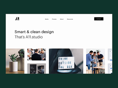 A11.studio landing page agency design agency design studio effect exploration header homepage landing landing page minimal minimalist motion design portfolio process reveal selfpromo simplicity studio