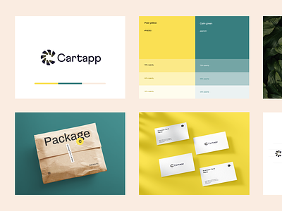 Cartapp branding app box brand branding cart deliver delivery ferry green package packaging post send sent yellow