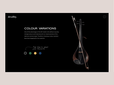 Detaility — Case Study 3d anim animation detail detaility landing minimal model motion graphics render violin