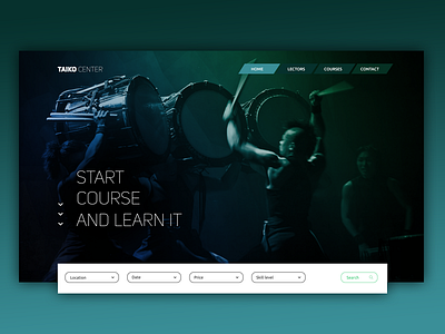 Taiko-Center Redesign | Website course filter flat head header modern scale simple website