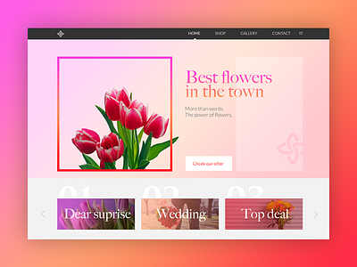 Florist's page | Concept card colors florist florists flower header layout page rose wedding
