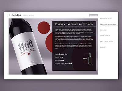 Kozara | Wine page blood border minimal page promo red simply space webdesign wine