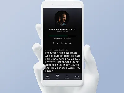Profile mobile | highlight.sk bar ccv dark hand level profile progress theme white