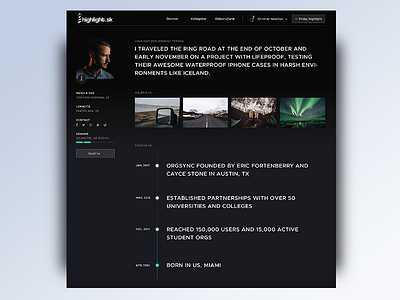 Profile desktop | highlight.sk bar cv dark level profile progress status theme timeline ui