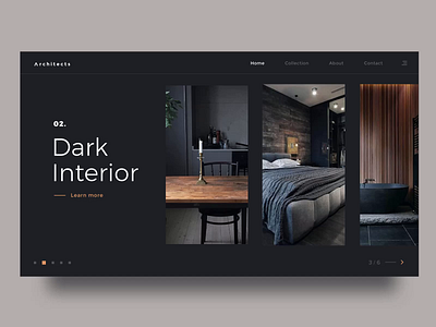 Architects Landing Page 2019 animation arch archdaily architect architecture black cards dark easing elegant interior landing minimal modern redesign screen