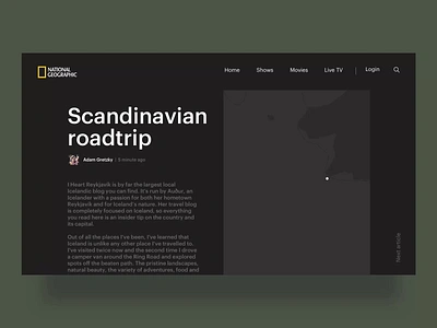 National Geographic Blog animation blog concept depends dynamic geo geographic live map national redesign scandinavian scroll scrolling smooth