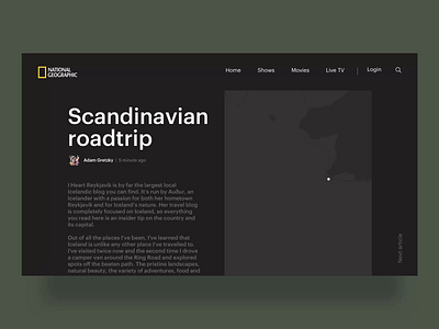 National Geographic Blog animation blog concept depends dynamic geo geographic live map national redesign scandinavian scroll scrolling smooth