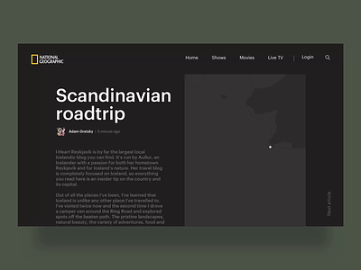 National Geographic Blog animation blog concept depends dynamic geo geographic live map national redesign scandinavian scroll scrolling smooth