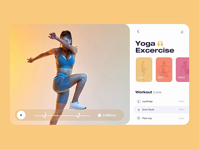 Fitness App - Select workout 🙌 app assist assistant choose dashboard easing excercise fit fitness fitness app font light theme personal personalized sun tablet tablet app trainee trainer virtual