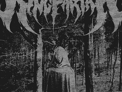 King Pariah abstractm deathcore apparel dark eerie figure forest halftone hood hoodedfigure shirt texture tshirt