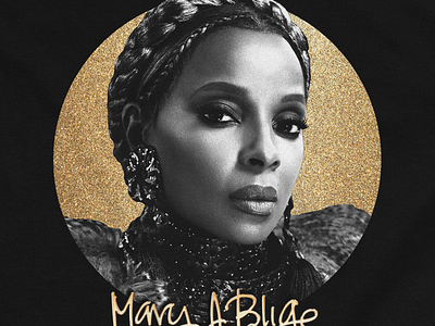 MJB apparel glitter gold maryjblige mjb shirt strengthofawoman tshirt type typography woman