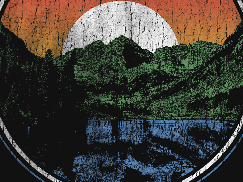 015 sun graphictshirt tshirt circle cracked gradient lake mountains distressed distress vintage