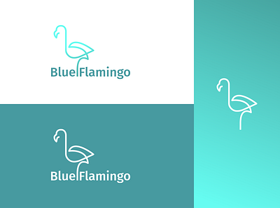 BLUE FLAMINGO design graphic design icon illustration illustrator linear design logo minimal modern logo typography vector