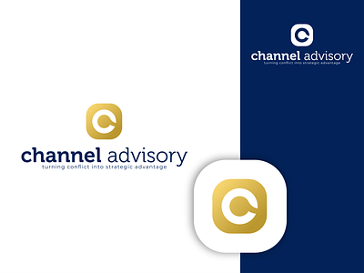 channel advisory c a logo design gold gradient logo logo design minimal logo modern logo typography vector