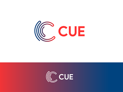 CUE logo c logo gradient design gradient logo linework minimalist logo modern design modern logo sound design soundwave