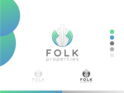 FOLK Properties branding design logo minimalist logo modern logo properties logo real estate real estate logo typography