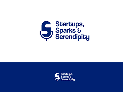 Startups, Sparks & Serendipity graphic design logo microphone logo minimalist logo modern logo radio logo s logo typography