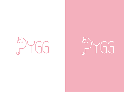 Pygg catchy logo logotype minimalist logo modern logo p logo pig pig logo pink pig typography