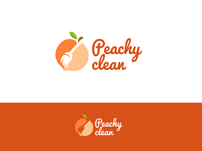 Peachy clean cleaning cleaning logo gradient logo graphic design logo minimalist logo modern logo negative space logo peach logo typography