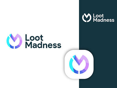 Loot Madness circular logo gradient logo l m logo lm logo logo minimalist logo modern logo round logo typography