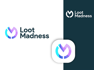 Loot Madness circular logo gradient logo l m logo lm logo logo minimalist logo modern logo round logo typography