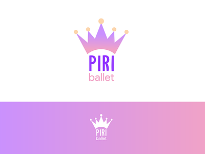 PIRI ballet ballet logo crown crown logo dance logo dance school logo feminine logo fun logo girly logo gradient logo logo minimalist logo modern logo typography